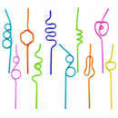 Crazy Loop Straws, (Pack of 50) Crazy Silly Colorful Reusable Drinking Stra I5N9