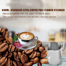 Stainless Steel Coffee Pitcher Pull Flower Cup Milk Cappuccino Cup (350ml) A