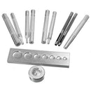 Set of 11 Die Punch Tool Snap Button Studs Rivet Installer Kit f. Leather Crafts