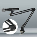 Adjustable Microphone Mic Boom Scissor Arm Stand Set - Black