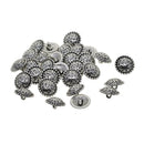 30pcs Floral Shank Buttons Round Sewing Buttons DIY Handmade Scrapbook