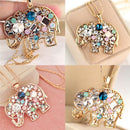 Fashion Crystal Lucky Lovely Elephant Necklace Pednat Necklase Long Chain F GcTE