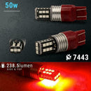 2 Pcs/Set 7443Red LED Strobe Blinking Brake Tail Bulbs Light Parking Q7N0 S B8V8