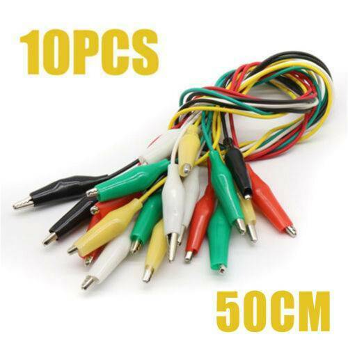 10 Electric Double Ended Alligator Crocodile Clips Test Lead Jumper Wires Cable