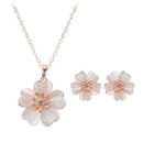 Fashion Stud Earrings Necklace Set Cute Flower Party Prom Jewelry Accessories&M