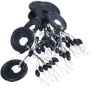 8 Pcs 6 in 1 Oval Shape Black Rubber Stopper Bead Fishing Bobber