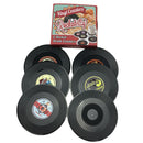 Creative 6pcs Cup Mat Pad Record Anti-skid Coasters Placemat Dia10.5cm Black