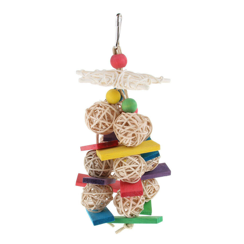 Bird Parrot Chew Rattan Balls Cage Hanging Ornament Meet Pets Various Needs