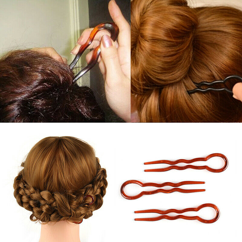 12pcs Simple Hair Pins Fast Spiral Hairpin U Shaped Hair Braid Twist PinsB Ew