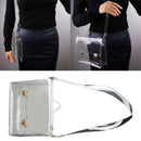 Girls PVC Transparent Clear Clutch Bag Chain Tote Jelly Bag Shoulder Handbag