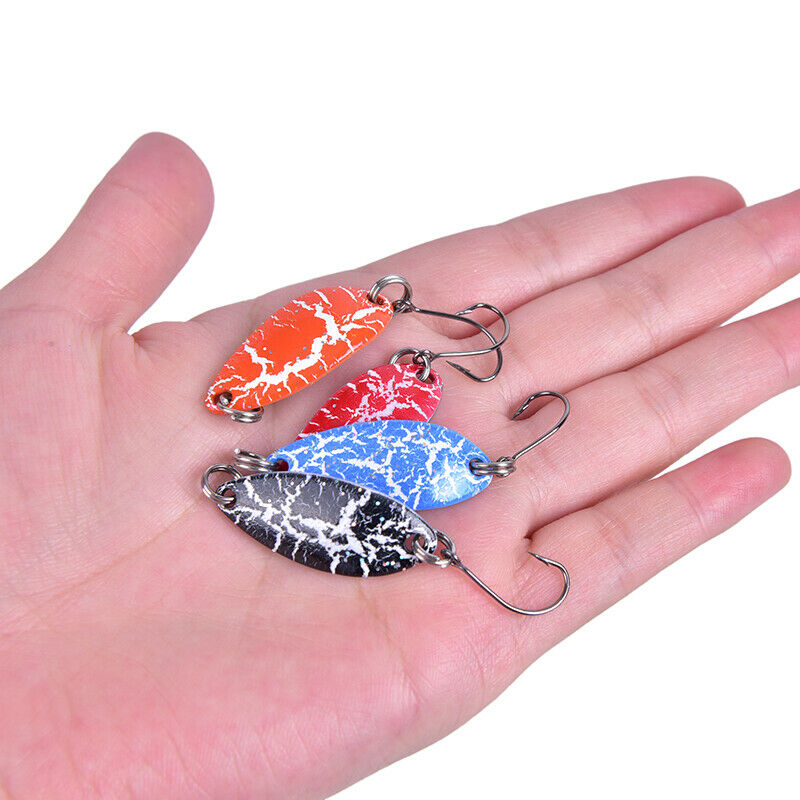 4PCS Mix Color Fishing Spoon Lure Swim Bait Artificial Trout Lure Fishing Tackl@