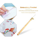Embroidery Crochet Hook Wooden Handle French Crochet Sewing Needles Craft AU