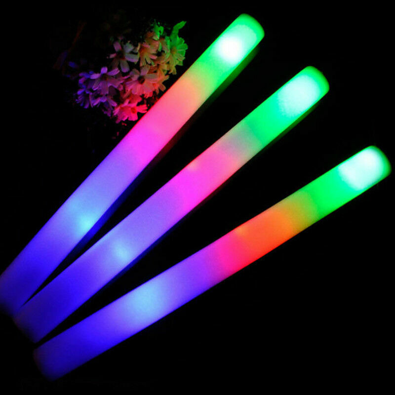 1pcs Rave Cheer ED Foam Wand Glow Baton Tube Light-Up Sticks N9H6.