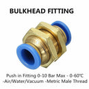 5pcs Nylon Pneumatic Bulkhead Connector Push In Fittings Air/Water Hose 10mm