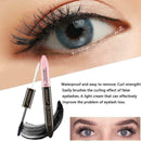 2 IN 1 Black Waterproof Mascara Volume 4D Silk Fiber Lash to Color Easy Mak R3A0