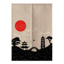 Door Noren Curtains Kitchen Short Cotton Linen Tapestry Sunset 85x150cm