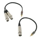 2pcs 1/8" Stereo TRS to XLR Female Adapter Cable 3.5mm DJ Audio