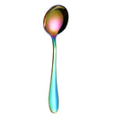 Rainbow Soup Spoons, Stainless Steel Round Spoons, Set of 6 (Soup Spoon) S8Y9