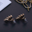 Fashion Smooth Water Drop Shape Women Golden Personalized Stud Earrings