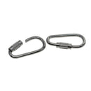 Pack Of 50 Stainless Steel Carabiner D Shape Spring Loaded Gate Small D Ring