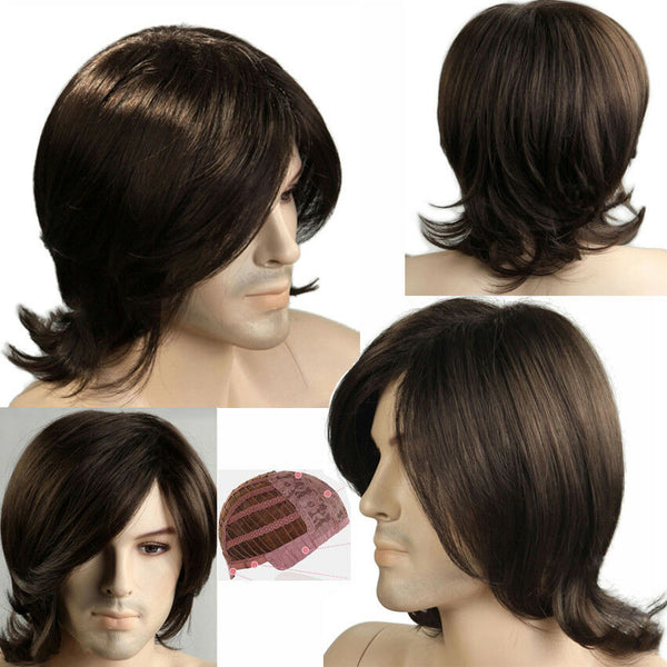 Handsome Men Hair literature Youth Wig Natural Long Wig Full Wig Hair Hairpieces