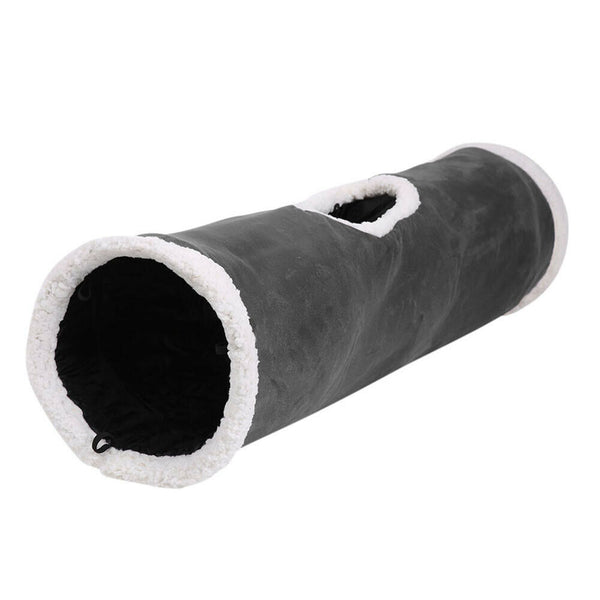 Collapsible Pet Cat Tunnel for Indoor Outdoor Suede Hideaway Tube Play Toys