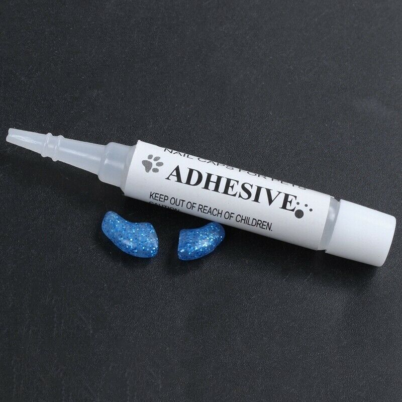 20 pcs Soft Nail Caps For Cat Pet Claw Control Paws off + Adhesive Glue Wit T8I2