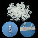 Plastic 100PCS White Plastic 6 shape Window Curtain Pleat Hooks Hanging Hooks