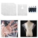 100Pcs Disposable Hair Cutting Cape Salon Gown Apron with 4x No Bend Clips
