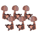 6 Pcs Red Copper Sealed Guitar String Tuning Pegs Keys - 3 Left 3 Right - Guitar