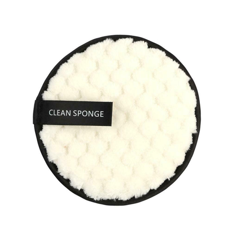 4pcs Fiber Makeup Remover Pad Reusable Face Cleaning Sponge Cosmetic Puff