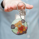 2pcs DIY Full Drill Diamond Painting Cute Bear Leather Wallet Bag Pendants