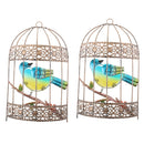 2x Iron Craft Birdcage Decor Wall Hanging Birdhouse Garden Fence Ornaments