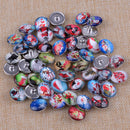 50pcs 18mm Merry Christmas Bear Glass Dome Snap Button Collectible Shank Sew