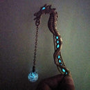 Luminous Traditional Dragon Pattern Bookmark Alloy Night Light Bookmark Del A2O0