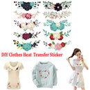 10pc Flowers Iron on Heat Transfer Patches for Kids Clothing DIY Stripe Applique