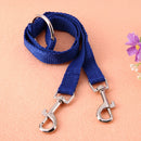 Nylon Double Dual Two Pets Dogs Leash 2 Way Coupler Walk Necklace(Blue)