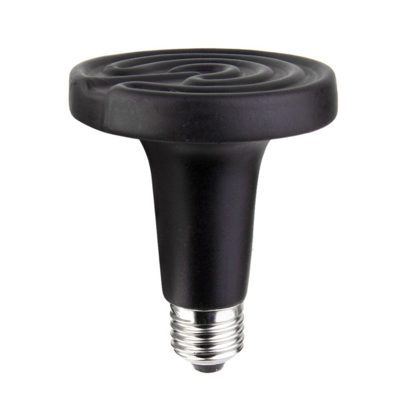 E27 Reptile Heat Lamp Infrared Heater Light Bulb Dia.75mm 50W Black