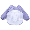 Cartoon Full Sleeve Baby Bib Waterproof Paint Feeding Apron (Grey Rabbit) A