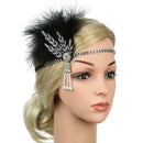 2 Lot Women's Fascinator Feather Crystal Headband Charleston Party Headwear