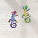 2pcs Iron Art Living Room Wall Decor Outdoor Garden Home Metal Gecko Bedroom