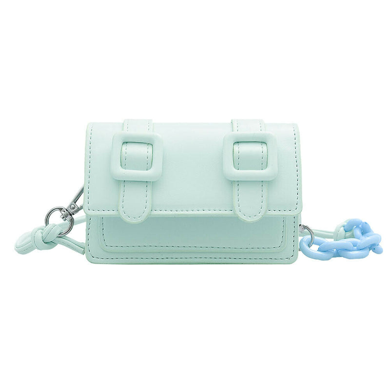 Mini Shoulder Bags Candy Color Purse Women PU Crossbody Handbag (Green)