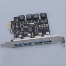 USB 3.0 to PCI-E X1 Expansion Card 4 USB Ports External Adapter for Windows