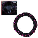 1pc 37-38CM Fashion Auto Car Steering Wheel Cover Purple Flower For Women Girls