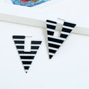 European And American Style Exaggerated Gray Earrings Geometric Triple-corn N8H9