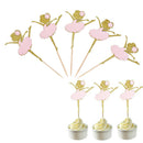 10PCS Pink Skirt Girl Cake Toppers Party Cupcake Flag Cake Decorations For Th BX