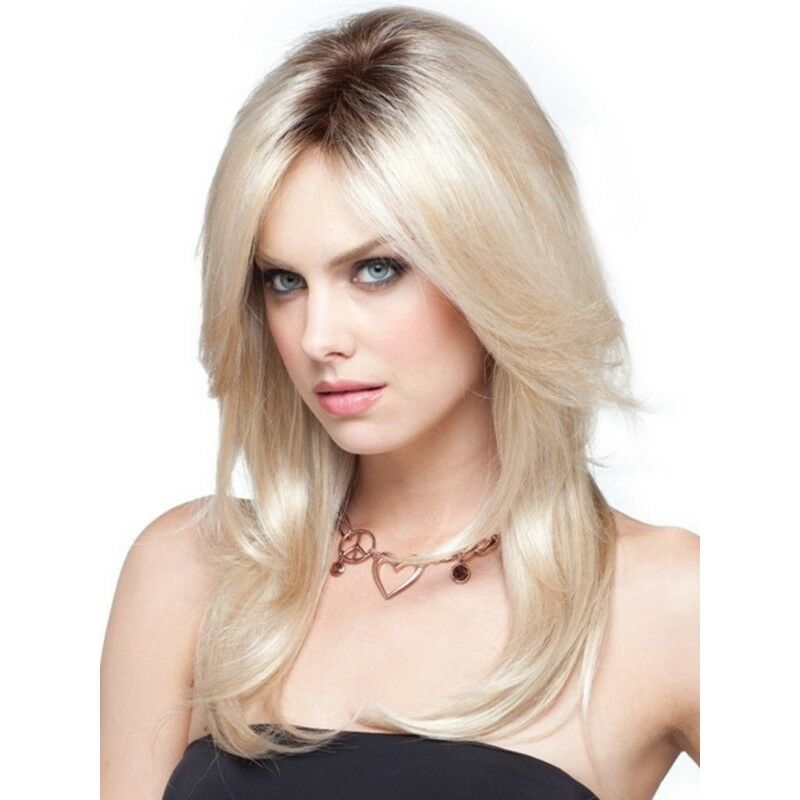 Women Ombre Brown/Blonde Long Wavy Wig Synthetic Hair Heat Resistant Fashion New