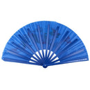 Plastic Frame Dragon Printed Sports Folding Hand Fan Royal Blue O2B1