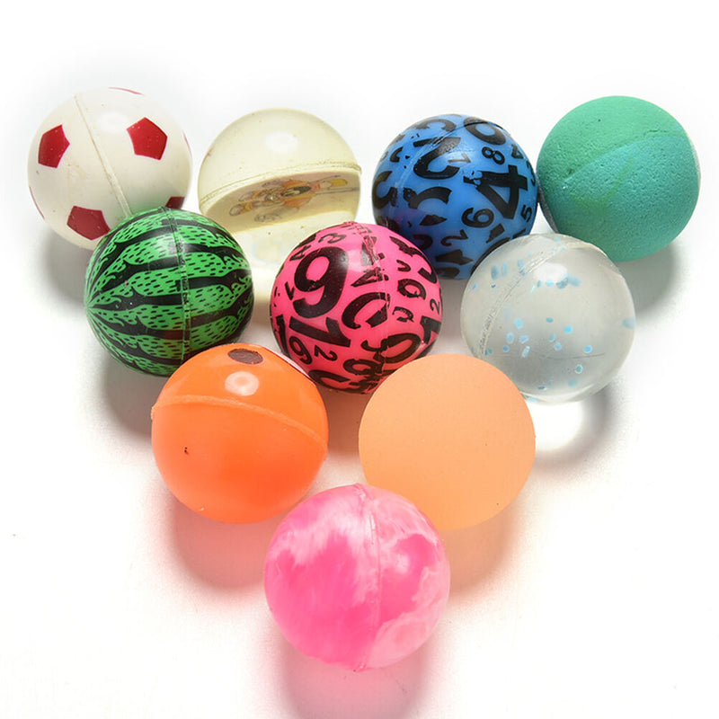 10 Pc Mixed 30mm Bounce Balls Multi-Colored Elastic Juggling Jumping Ball N3cD