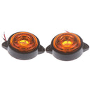 2Pcs Amber Round Side Marker Lights Clearance 10 LED Truck Trailer Lamp 24V
